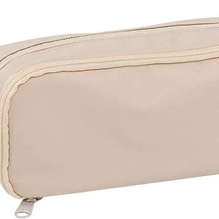 Pencil case - Large capacity - Suitable for boys and girls - Waterproof - Expandable - Toiletry bag - Cosmetic and office supply bag - Off-white.