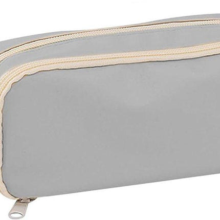 Pencil case, large capacity, suitable for boys and girls, waterproof, expandable, toiletry bag, makeup bag and office supplies, gray.