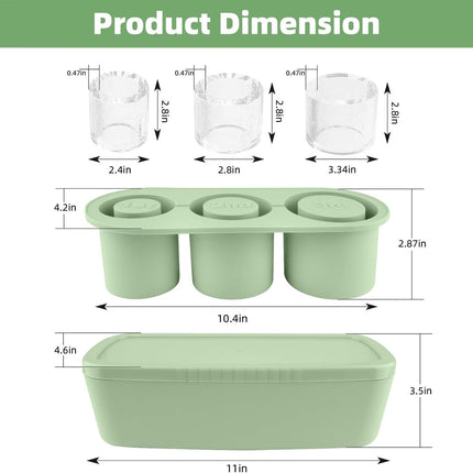 Ice Cube Tray - Silicone Ice Cube Tray - Ice Cube Mold - Ice Cube Mold - For chilling cocktails, whiskey, drinks, coffee, ice cubes - 40 oz - Green.