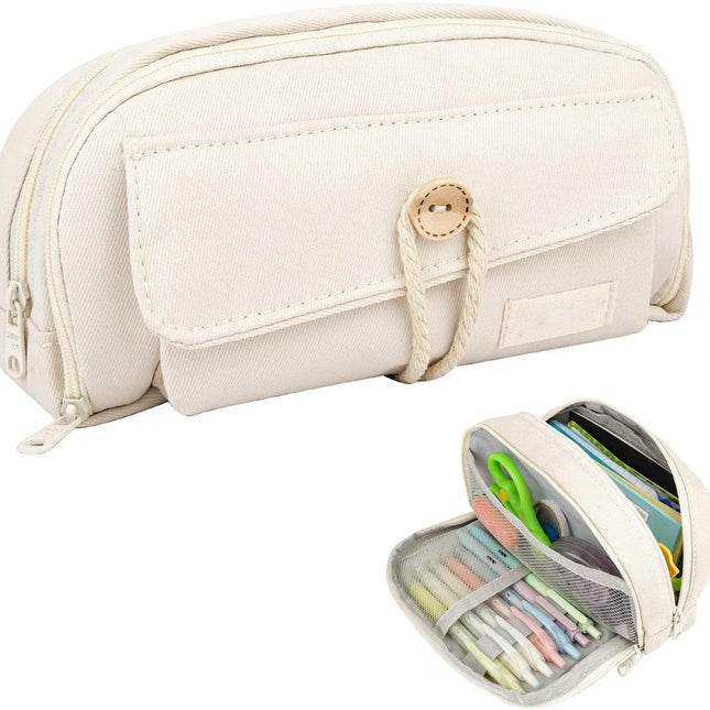 Pencil case - Large capacity pencil case - 21 x 11.5 x 5.5 cm - Pencil case for boys and girls - School supplies - Wit.