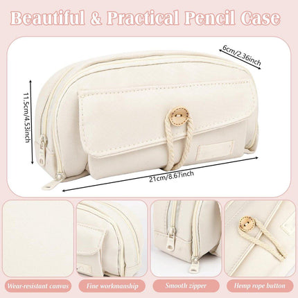 Pencil case - Large capacity pencil case - 21 x 11.5 x 5.5 cm - Pencil case for boys and girls - School supplies - Wit.