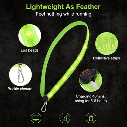 Running light - Chest light - Sports running light - Chest walking light - USB rechargeable - Running vest.