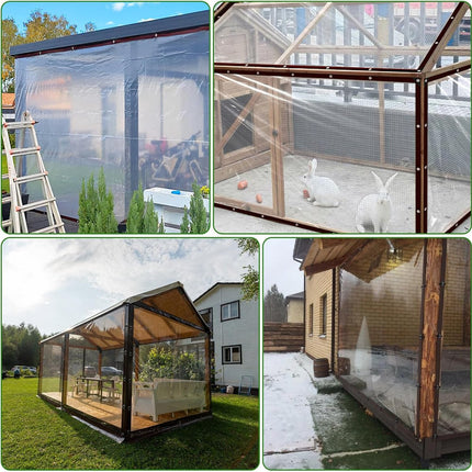 Tarpaulin - Transparent tarpaulin - Transparent tarpaulin with rings - Waterproof transparent tarpaulin - PE tarpaulin - for garden furniture - Planter - Animal shelter - Roof - Rope included - 2 x 3 m.