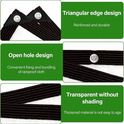 Tarpaulin - Transparent tarpaulin - Transparent tarpaulin with rings - Waterproof transparent tarpaulin - PE tarpaulin - for garden furniture - Planter - Animal shelter - Roof - Rope included - 2 x 3 m.