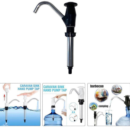 Manual Water Pump - Manual Water Pump for Sink - Manual Water Pump - For Caravan Sink Tap for Caravan, Motorhome, Boat, Work Vehicle - Black.