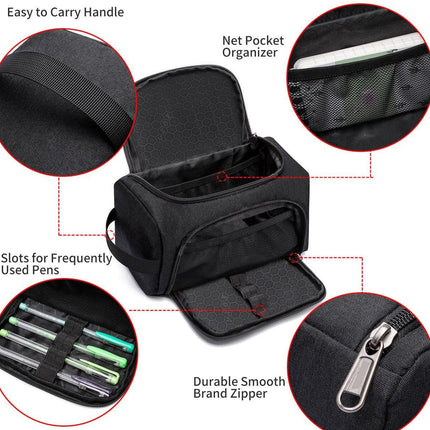 Pencil case for boys and girls - Pencil case for adults - School pencil case - 24 x 13 x 13 cm - Black.