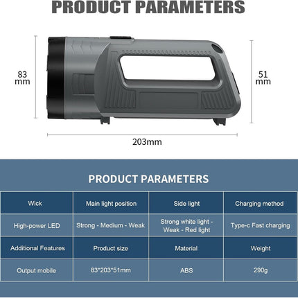 Rechargeable LED flashlight, powerful 6000 lumen outdoor emergency flashlight with 6 modes, USB data cable, IPX4 waterproof flashlight, suitable for camping/home/emergency use..