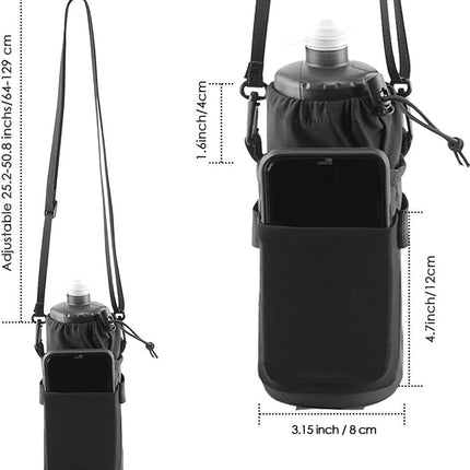 Bicycle panniers - Water bottle cage - Insulated cup holder with shoulder strap - Cup holder with phone storage for adults and children - Water bottle cage for mountain bike handlebars - Black.