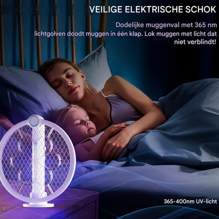 Electric Mosquito Swatter - Electric Fly Swatter - 2-in-1 Super Power V Electric Fly Swatter - 1200 mAh - Rechargeable Electric Fly Swatter - 180° Rotation - Type-C Charging Cable.