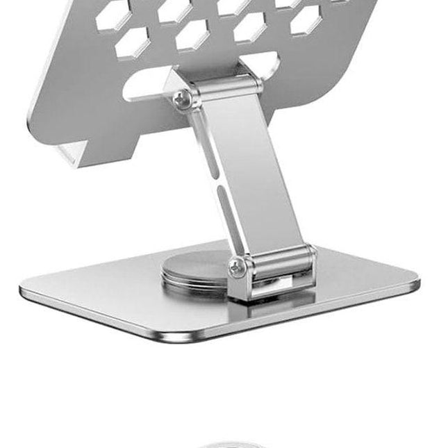 Universal tablet stand - Adjustable elasticity - Foldable at multiple angles (silver).