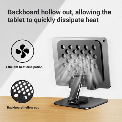Universal tablet stand - Adjustable elasticity - Foldable at multiple angles (silver).
