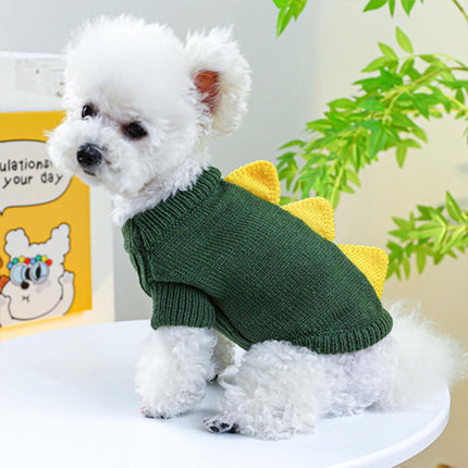 Dog Coat - Dog Sweater - Sweaters for Small Dogs - Dog Sweater - Cute Dinosaur Sweater - Soft and Comfortable Winter Clothes - Warm Knit Cat Sweater - Perfect for Christmas - Puppy Shirts - Christmas - Size XL.
