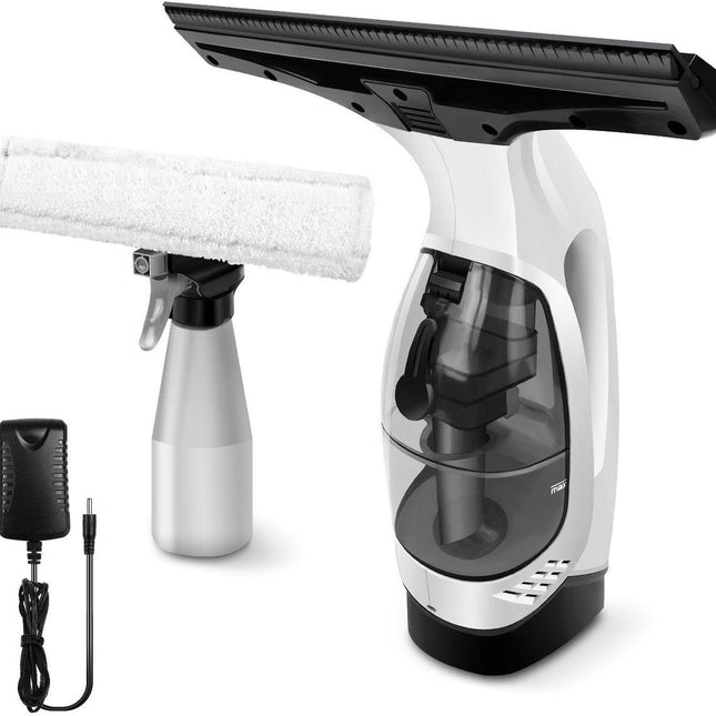 Windshield wiper - window cleaner - window squeegee - window cleaner - cordless window vacuum cleaner - water tank, spray bottle with microfiber cover - cordless window cleaner for all smooth surfaces, windows, mirrors, shower screens.