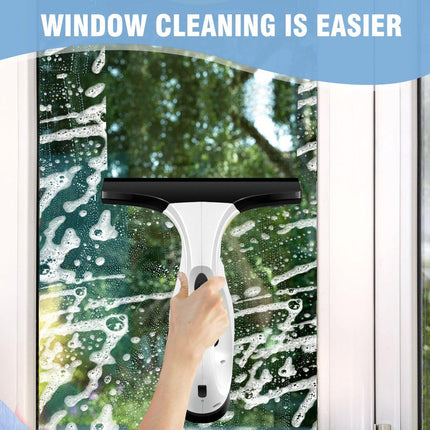 Windshield wiper - window cleaner - window squeegee - window cleaner - cordless window vacuum cleaner - water tank, spray bottle with microfiber cover - cordless window cleaner for all smooth surfaces, windows, mirrors, shower screens.