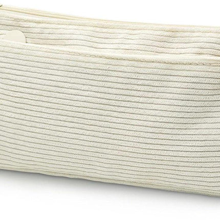 Corduroy Pencil Case - Pretty pencil case with a practical zipper - Makeup bag - Suitable for school-aged teenagers, boys and girls - white.