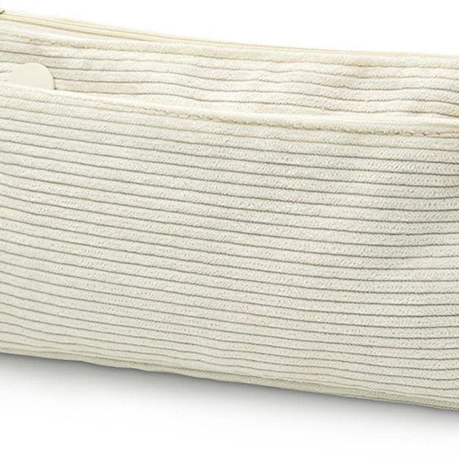 Corduroy Pencil Case - Pretty pencil case with a practical zipper - Makeup bag - Suitable for school-aged teenagers, boys and girls - white.