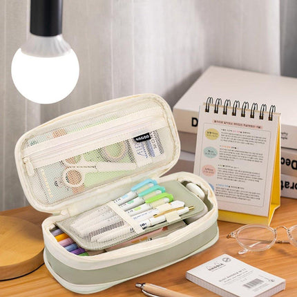 Large capacity pencil case, writing pencil case suitable for teenage girls, green, pencil case.