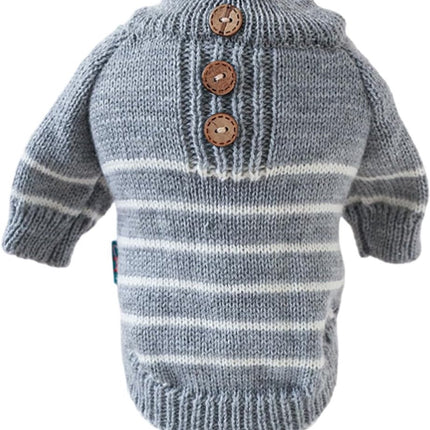 Dog Coat - Dog Sweater - Dog Jumpsuit - Cat Overalls - Striped Puppy Sweater Coat - Puppy Pyjamas - Dog Sweatshirt - Perfect for Party Costumes - Grijs - Party Decoration - Christmas - Size XL.