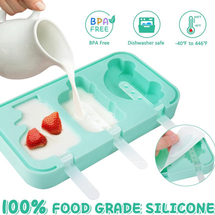 Silicone Ice Pop Mold - Set of 2 Ice Pop Molds - 12 Ice Pops - Ice Pop Molds for Kids and Adults - Ice Pop Mold Set - BPA Free.