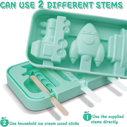 Silicone Ice Pop Mold - Set of 2 Ice Pop Molds - 12 Ice Pops - Ice Pop Molds for Kids and Adults - Ice Pop Mold Set - BPA Free.
