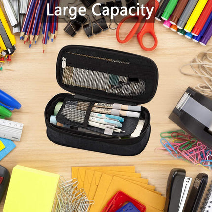 Pencil Case - Grijs - Pencil Case for Boys and Girls - Canvas - Large Capacity - School Pencil Case - Back to School - Cute Telescopic Pencil Holder - Pretty Pencil Case.