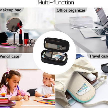 Pencil Case - Grijs - Pencil Case for Boys and Girls - Canvas - Large Capacity - School Pencil Case - Back to School - Cute Telescopic Pencil Holder - Pretty Pencil Case.