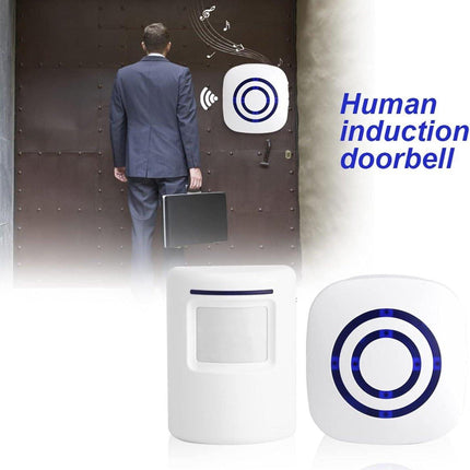 Infrared motion detector, wireless alarm, doorbell with receiver and transmitter - 38 ringtones, LED indicators - Best quality..
