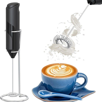 Milk frother - Milk frother - Electric milk frother - Milk frother with stand - Portable battery-operated milk frother - Manual milk frother with stand - Handheld frother for coffee blender - For lattes, cappuccinos, and coffee cream.