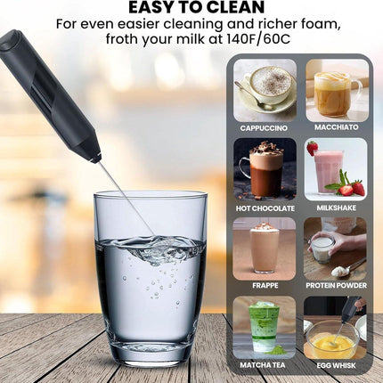Milk frother - Milk frother - Electric milk frother - Milk frother with stand - Portable battery-operated milk frother - Manual milk frother with stand - Handheld frother for coffee blender - For lattes, cappuccinos, and coffee cream.