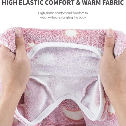 Warm Dog Coat - Winter Clothes for Medium Dogs - Shedding Suit - Full Dog Suit - Glow in the Dark - Pink - Size M - Perfect for Small Dogs - Medium-Sized Dogs.