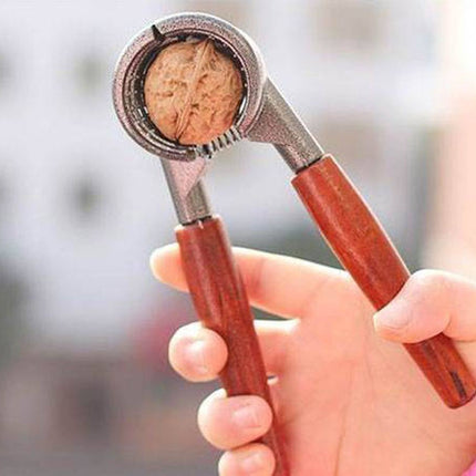 TR Goods - Steel nutcracker with wooden handle - Suitable for all nuts, including walnuts, hazelnuts and almonds.