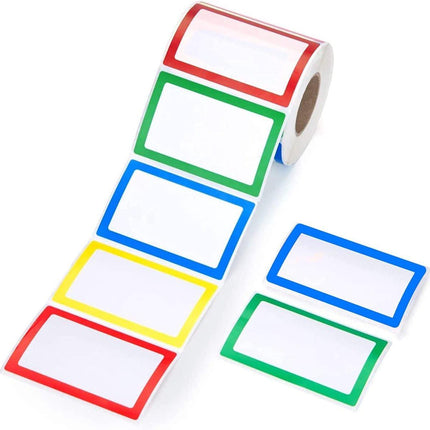 Self-adhesive name labels - Freezer stickers - Moving stickers - Waterproof - Self-adhesive labels - For office, school, gifts, kitchen, bottles, files - 300 pieces - Multi.