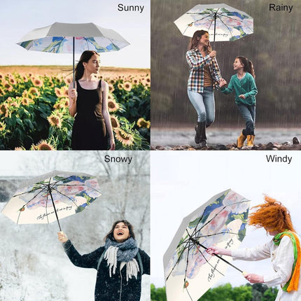 Automatic umbrella, parasol, automatic folding anti-ultraviolet umbrella for women, windproof and rainproof, mini umbrella, 8-rib umbrella, suitable for adults and children, travel parasol.