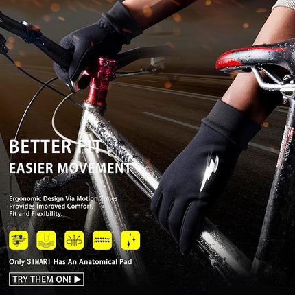 Gloves - Cycling gloves - Winter gloves - Waterproof gloves - Warm winter gloves - Windproof gloves - For driving - Biking - Skiing and working outdoors in cold weather - For men and women - Touchscreen compatible (M).