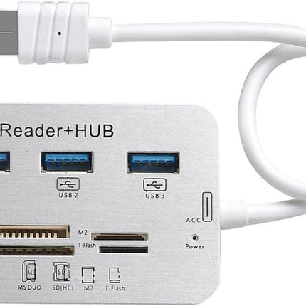 USB 3.0 Hub with 3-Port Splitter and Memory Card Reader - SD/TF/Micro SD Card Reader - USB 3.0 Hub.