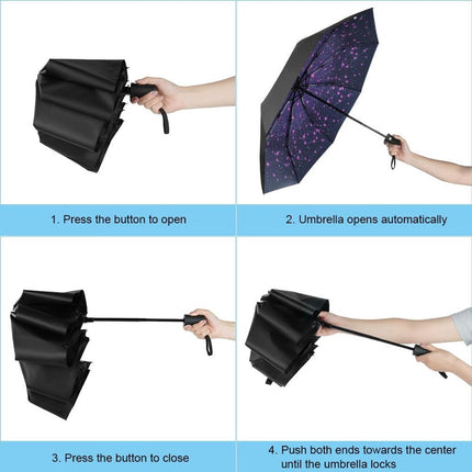 8-rib windproof travel umbrella, automatic folding travel umbrella, windproof umbrella with automatic opening and closing, portable umbrella for men and women.