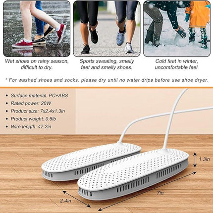 Shoe dryer - Women's shoes - Electric shoe dryer - Boot dryer - Boot warmer - Ozone deodorizer with timer function - No noise - Sturdy cord.