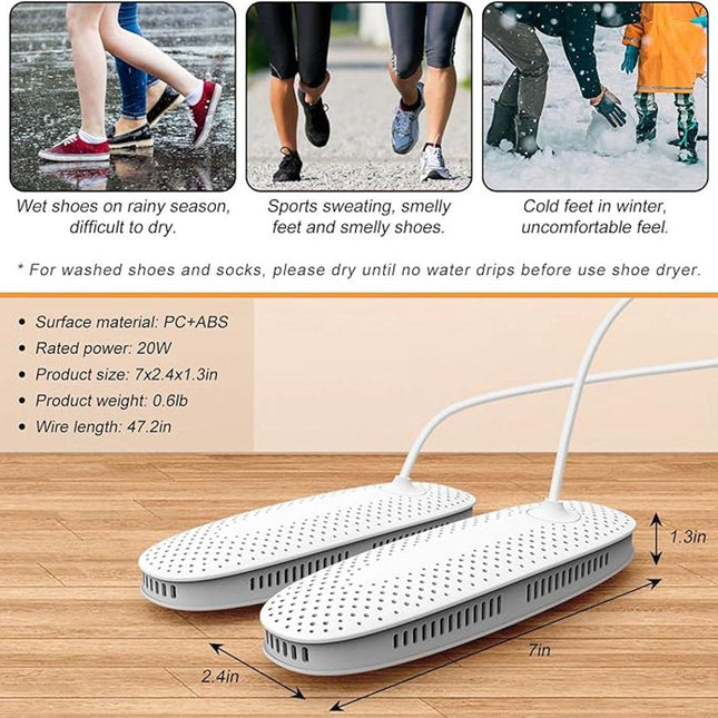 Shoe dryer - Women's shoes - Electric shoe dryer - Boot dryer - Boot warmer - Ozone deodorizer with timer function - No noise - Sturdy cord.