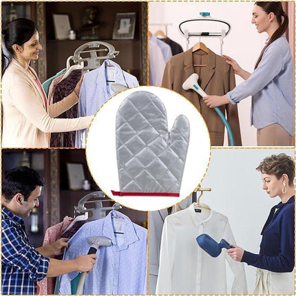 Ironing gloves for garment steamers, set of 4, flexible, steam-resistant, heat-resistant, waterproof, for garment steamers - Silver2.
