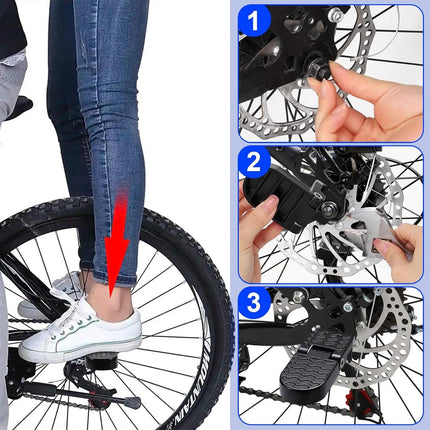 2-Piece Set - Bicycle Pedals - Pedal - U-Shaped Pedals for Electric Bikes - Aluminum Bicycle Pedals - Non-Slip Electric Bike Pedals - Folding Pedals - For Electric Bikes, Mountain Bikes, Folding Bikes - 10mm U-Slot - Black.