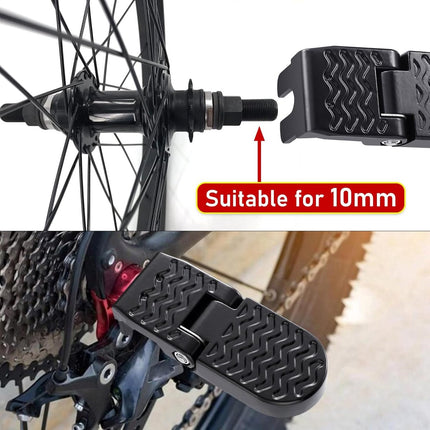 2-Piece Set - Bicycle Pedals - Pedal - U-Shaped Pedals for Electric Bikes - Aluminum Bicycle Pedals - Non-Slip Electric Bike Pedals - Folding Pedals - For Electric Bikes, Mountain Bikes, Folding Bikes - 10mm U-Slot - Black.