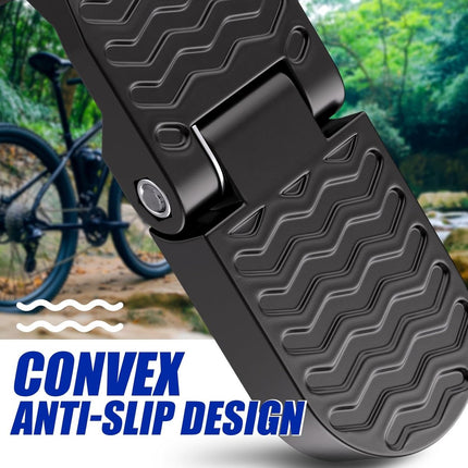 2-Piece Set - Bicycle Pedals - Pedal - U-Shaped Pedals for Electric Bikes - Aluminum Bicycle Pedals - Non-Slip Electric Bike Pedals - Folding Pedals - For Electric Bikes, Mountain Bikes, Folding Bikes - 10mm U-Slot - Black.