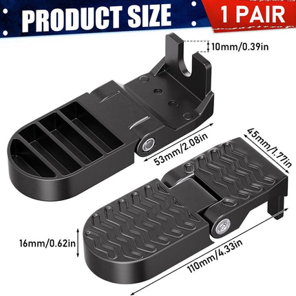 2-Piece Set - Bicycle Pedals - Pedal - U-Shaped Pedals for Electric Bikes - Aluminum Bicycle Pedals - Non-Slip Electric Bike Pedals - Folding Pedals - For Electric Bikes, Mountain Bikes, Folding Bikes - 10mm U-Slot - Black.