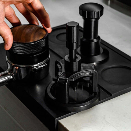 Manual coffee press - Magnetic coffee preparation tool - Coffee maker accessory - Non-slip prong mixer - Countertop - Workstation - Coffee preparation - Homemade coffee grounds cleaner - 58 mm coffee press.