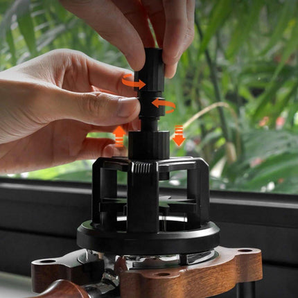Manual coffee press - Magnetic coffee preparation tool - Coffee maker accessory - Non-slip prong mixer - Countertop - Workstation - Coffee preparation - Homemade coffee grounds cleaner - 58 mm coffee press.