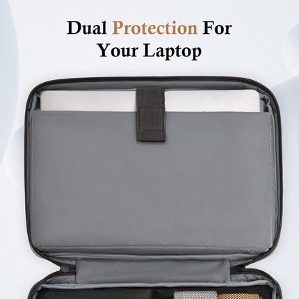 15.6-inch Laptop Sleeve - Shockproof, Scratch-resistant, and Splash-proof - Includes an Extra Storage Compartment for Baby Clothes Accessories - Black/Gray.