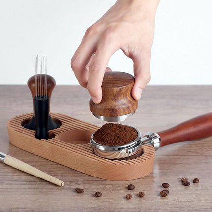 Espresso press holder -  Espresso press holder - 58mm wooden coffee press holder - Espresso tools for kitchens, cafes and restaurants.