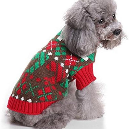 Dog Sweater - Dog Coat - Pet Dog Turtleneck Sweater - Christmas Turn-Up Sweater - Puppy Clothes - Christmas Decorations - Perfect for Small Dogs - Medium-Sized Dogs - Party Clothes - Size L.