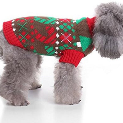 Dog Sweater - Dog Coat - Pet Dog Turtleneck Sweater - Christmas Turn-Up Sweater - Puppy Clothes - Christmas Decorations - Perfect for Small Dogs - Medium-Sized Dogs - Party Clothes - Size L.