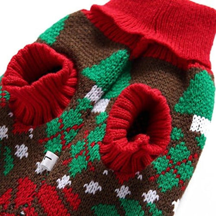 Dog Sweater - Dog Coat - Pet Dog Turtleneck Sweater - Christmas Turn-Up Sweater - Puppy Clothes - Christmas Decorations - Perfect for Small Dogs - Medium-Sized Dogs - Party Clothes - Size L.